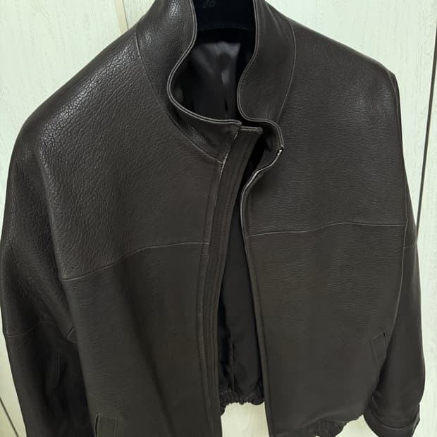 [S] 유스/ 하이넥 레더 블루종