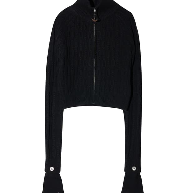 Cropped Knit Sweater w/ Gloves