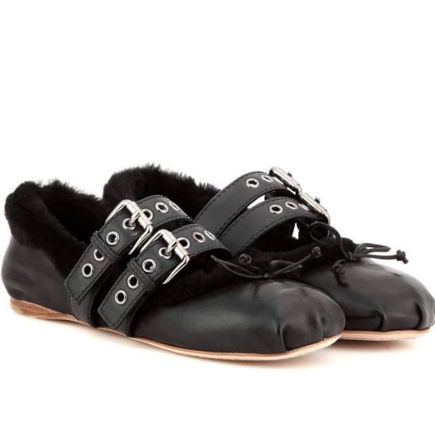 Miu miu fur ballet flat 37
