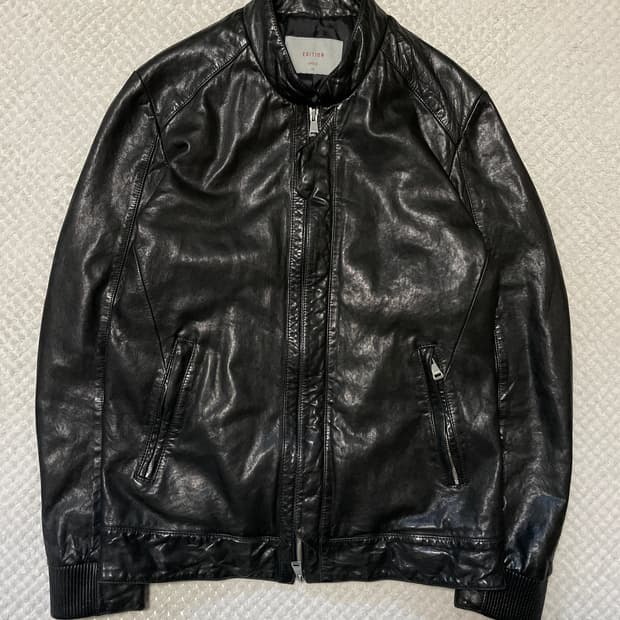 AND Z 웨스턴 무드 2WAY 램스킨 양가죽 바이커 레더 자켓