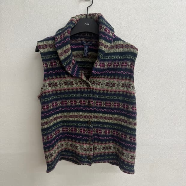 CHAPS(챕스) 데님 니트 조끼 베스트 (L)