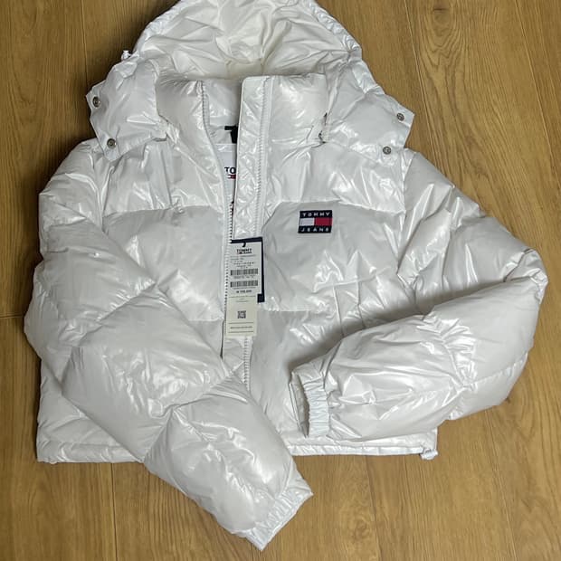 타미힐피거 타미진스 패딩 숏패딩 화이트