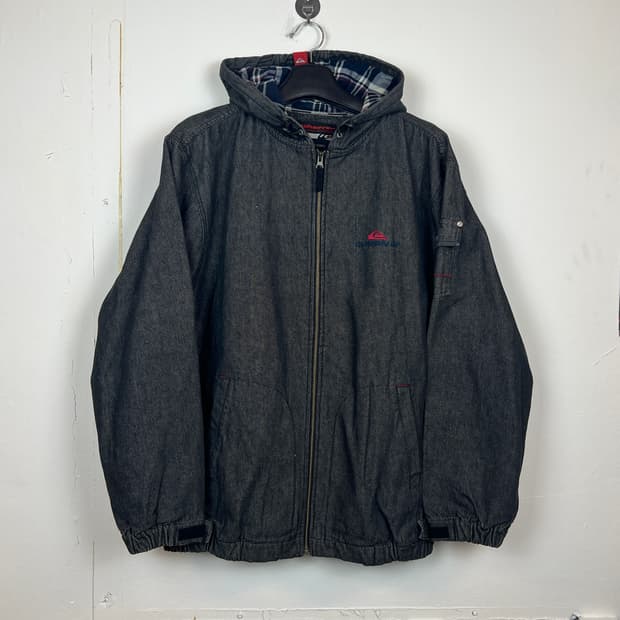 Quiksilver 오버핏 후드 데님 자켓 XL