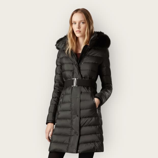 UK6/ 버버리 아비데일 다운 벨티드 롱패딩