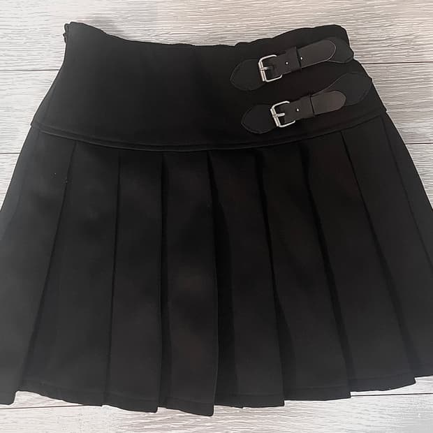 벨트포인트 치마 플리츠 스커트