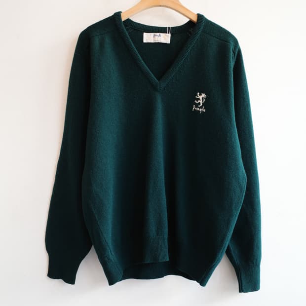 Pringle 울 자수 가디건 (MADE IN SCOTLAND)