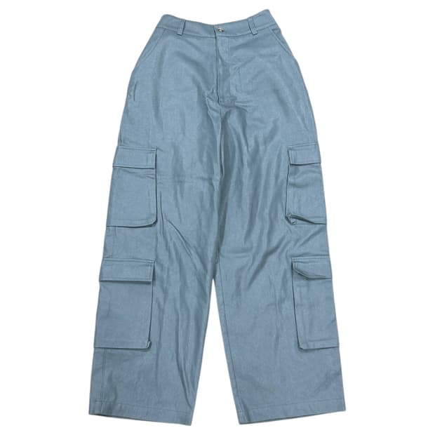 LEEY 엘이이와이 코팅 카고 포켓팬츠 바지 블루