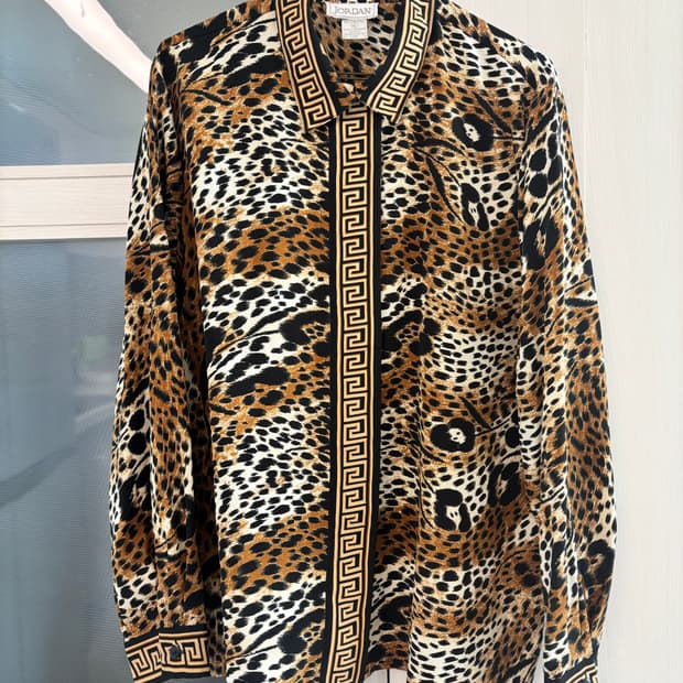 미국빈티지_레오파드 블라우스