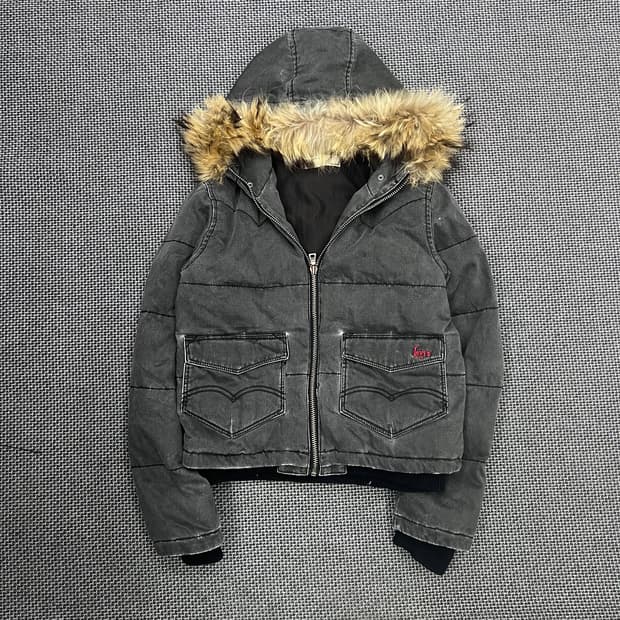 리바이스 데님 퍼후드 패딩