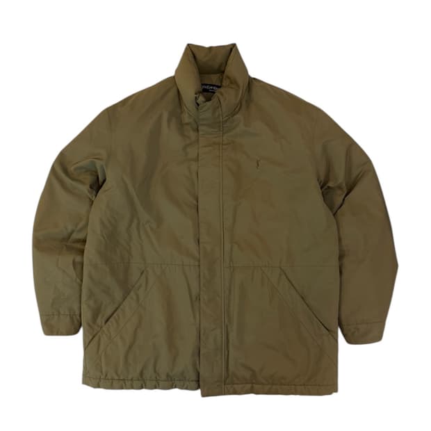 90s YSL 입생로랑 빈티지 구스다운 숏패딩 점퍼 베이지