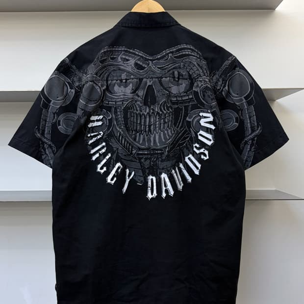할리 데이비슨 모터사이클 스컬 하프 셔cm