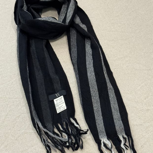 요지야마모토 그라데이션 스트라이프 울 머플러