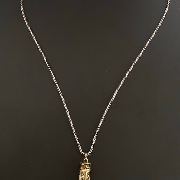 티베트 만트라 육자진언 실린더 팬던트 목걸이