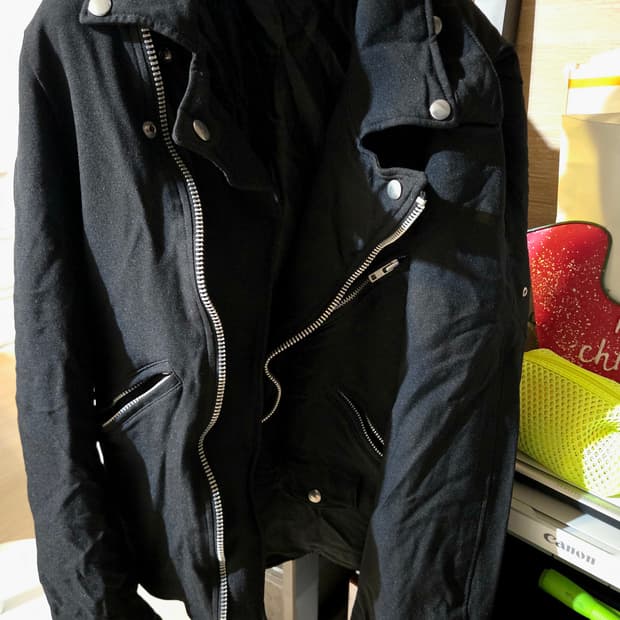comme des garcons black 축융 폴리 라이더 자켓