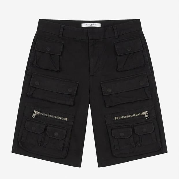 지방시 Givenchy 워싱 블랙 카고 쇼츠 반바지