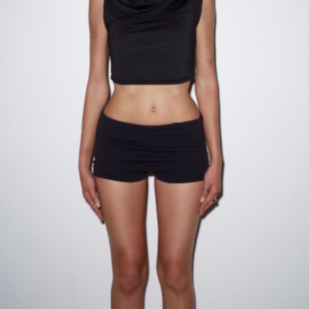 딥인블루 SPORTY SKIRT PANTS BLACK