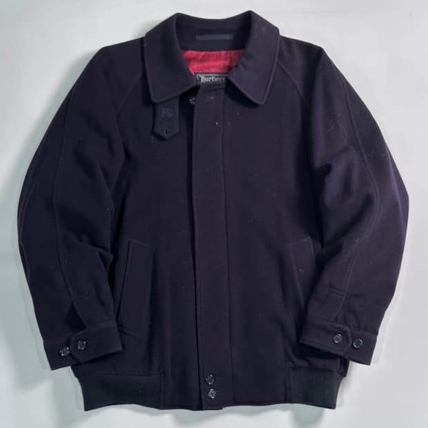 90s 버버리 울 블루종 자켓