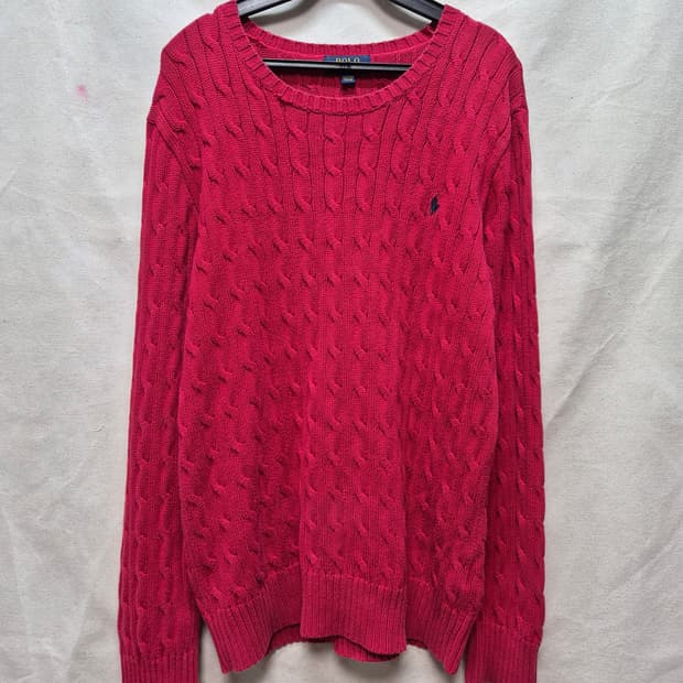 폴로 꽈배기 니트 