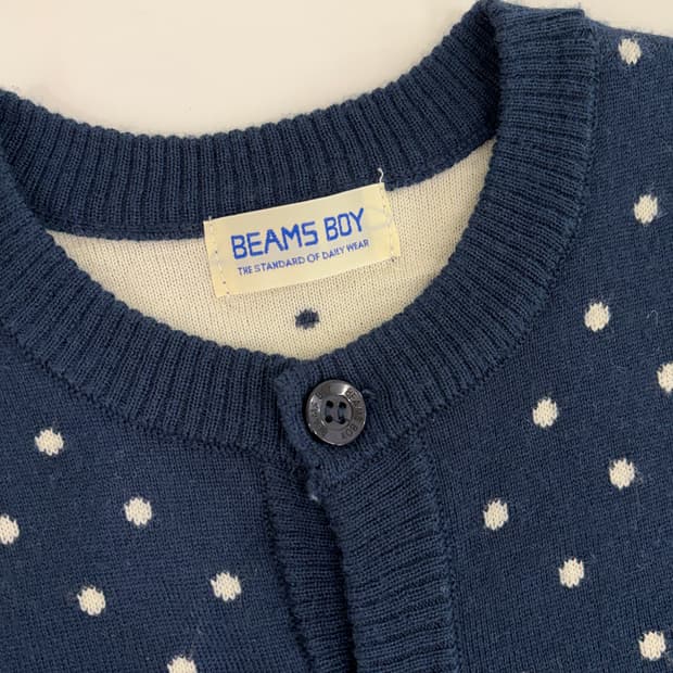 빔즈보이 도트 울 혼방 가디건