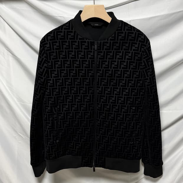 [S+급/48] 펜디 FF로고 벨벳 봄버 자켓 블루종 집업