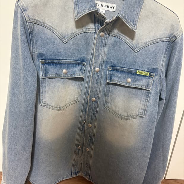 애프터프레이 크루저 데님 워시드 셔켓 라이트 인디고 m