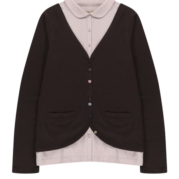 코이세이오 셔츠 가디건 브라운 2