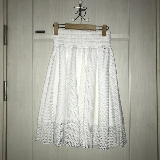 퓨마 화이트 메쉬 캉캉 스커트