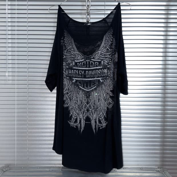 2019 할리데이비슨 블링 윙 튜닉 탑