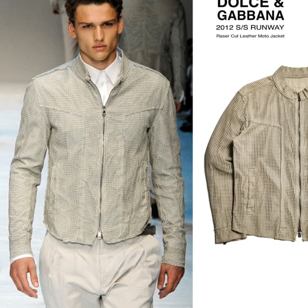 12SS D&G Laser-cut Lamb skin moto jacket
