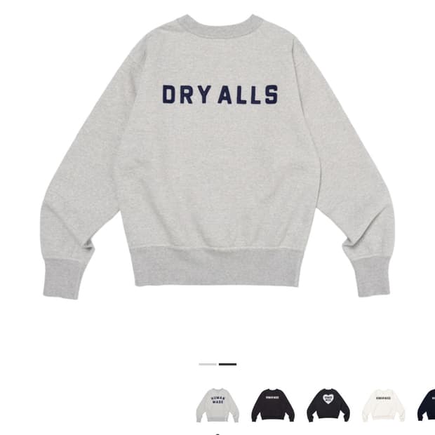 휴먼 메이드 스웨트셔츠 맨투맨 그레이 s