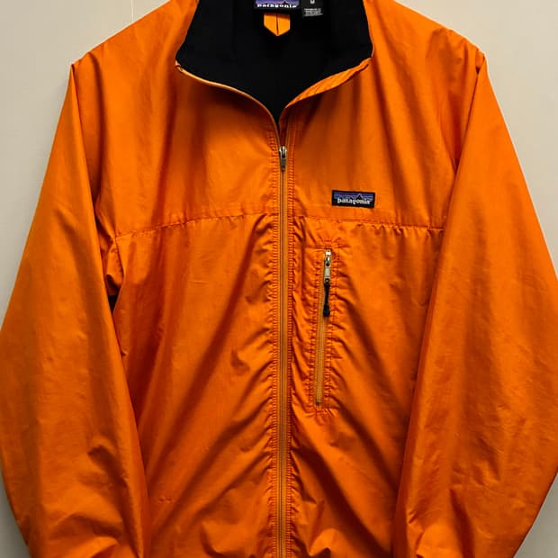 (M/100)파타고니아 나일론 립스탑 경량 바람막이 자켓 오렌지