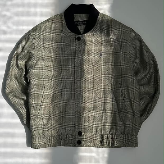 [95] 입생로랑 YSL 옴므 글랜 체크 블루종 자켓