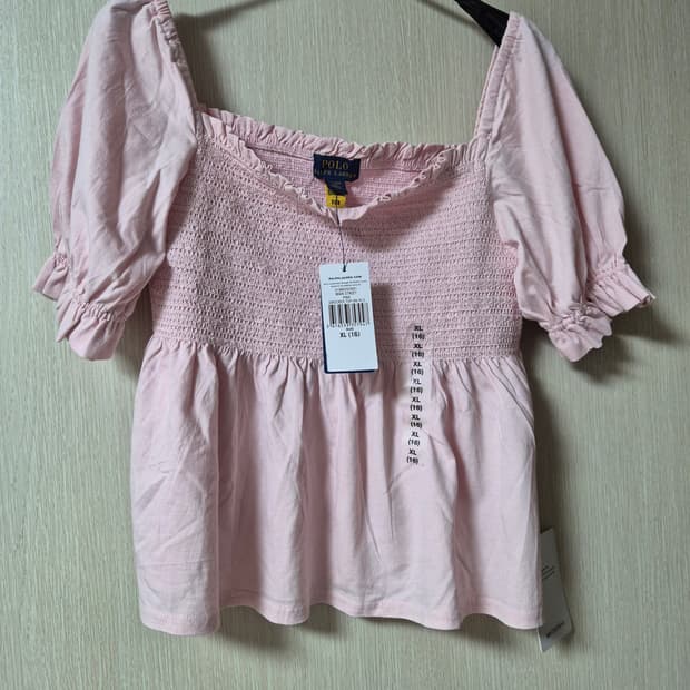 (새제품) 폴로 랄프로렌 스모크 코튼 튜브 탑 걸즈xl 신형