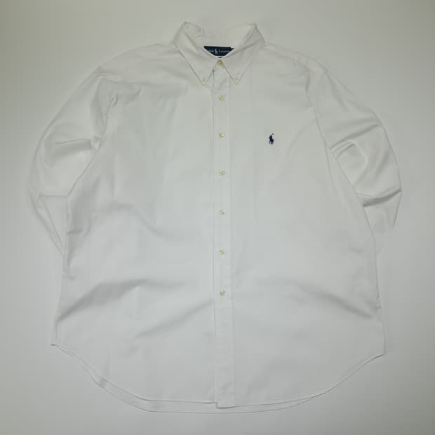 CL473 2XL 폴로 90s 홍콩판 코튼 버튼다운 화이트 셔츠 남방