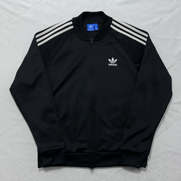 Adidas 블랙 삼선 트랙탑 (오리지널 져지)