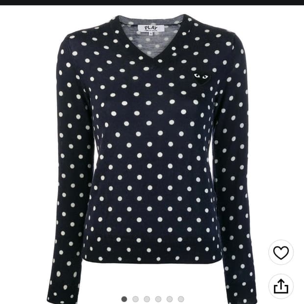 꼼데가르송 도트 패턴 네이비 니트티