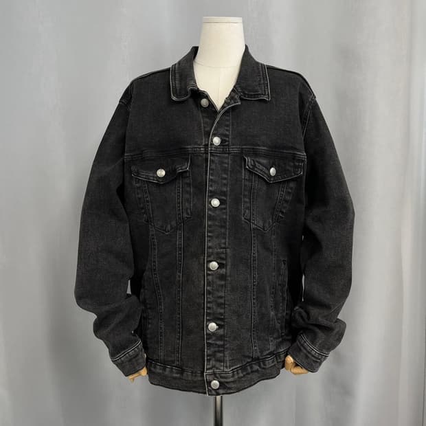 자라 흑청 데님 트러커 자켓/#3637
