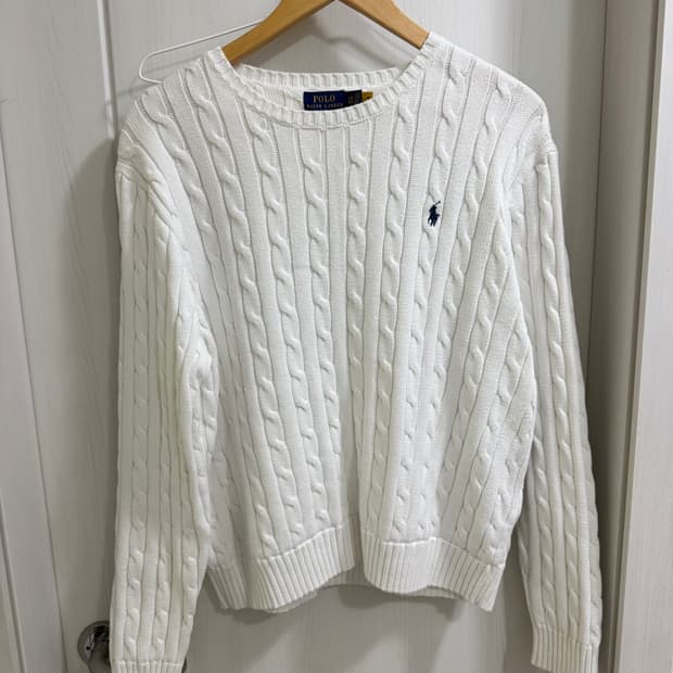 폴로 랄프로렌 케이블 니트 화이트