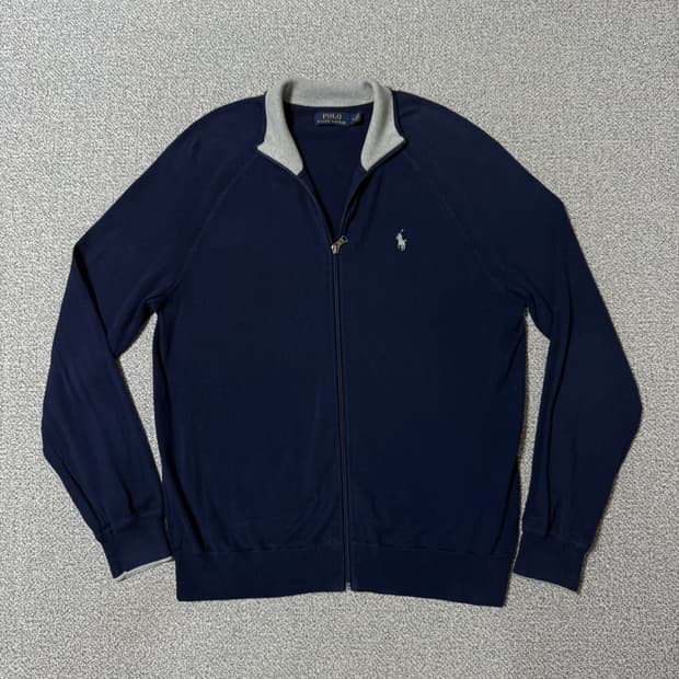 폴로 랄프로렌 니트 집업 네이비 M