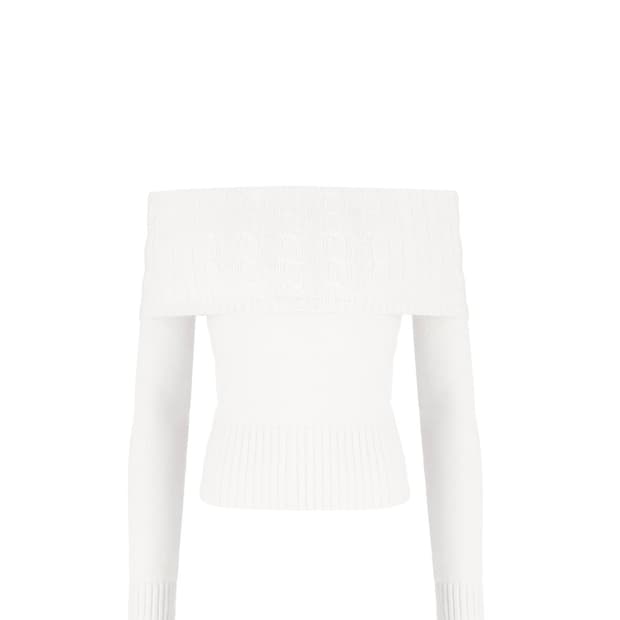 클리시어 Cupcake off-shoulder cable knit