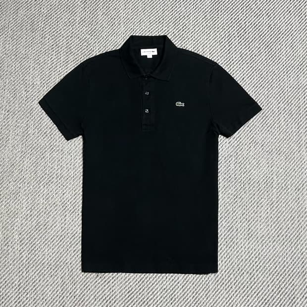 [M] Lacoste 라코스테 블랙 슬림핏 반팔 카라티