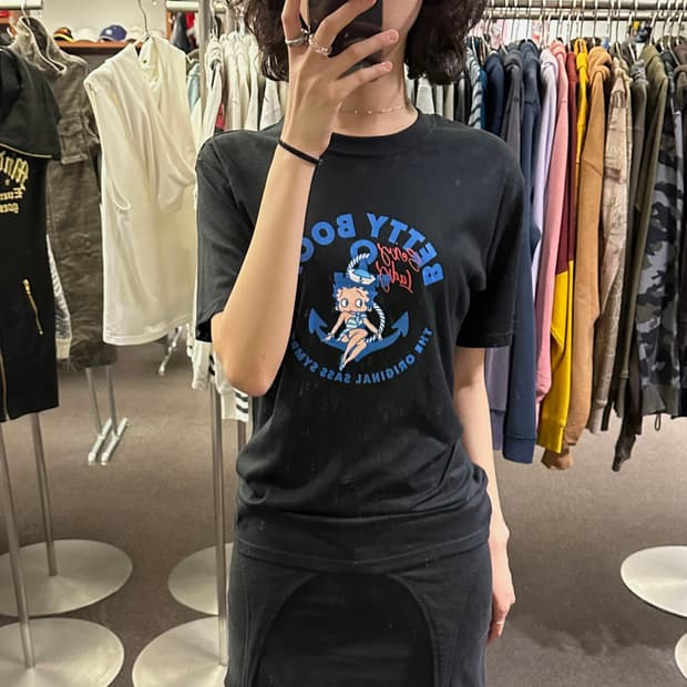 L)Betty boop vintage 여성 프린팅 반팔