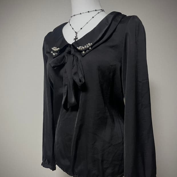 오네갸루 로맨틱 큐빅 리본탑 고스 고딕