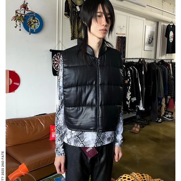 TAKEO NISHIDA Coating Padded Crop Vest