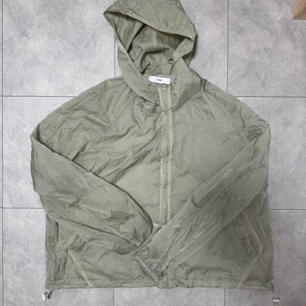 포저 스트링 후드 집업 자켓