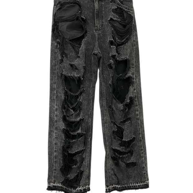 LECYTO 디스트로이드 데님 팬츠(L)