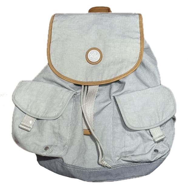 키플링 실버 블루 복조리 투포켓 백팩
