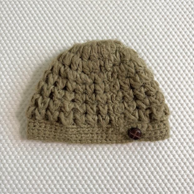 버튼 니트 비니