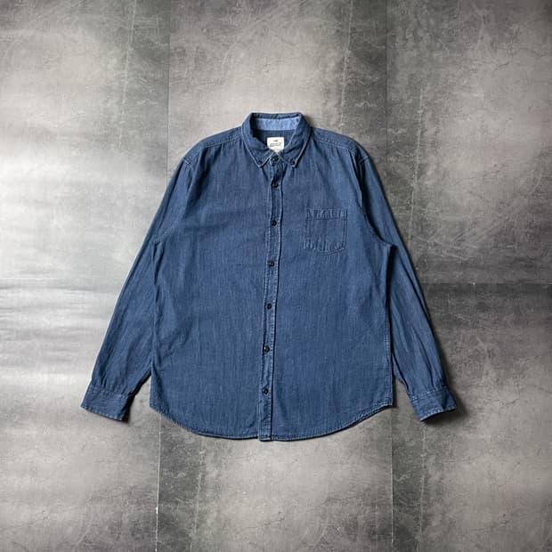 PRIVATE MEMBER 빈티지 다운버튼 코튼 데님 셔츠 A00740