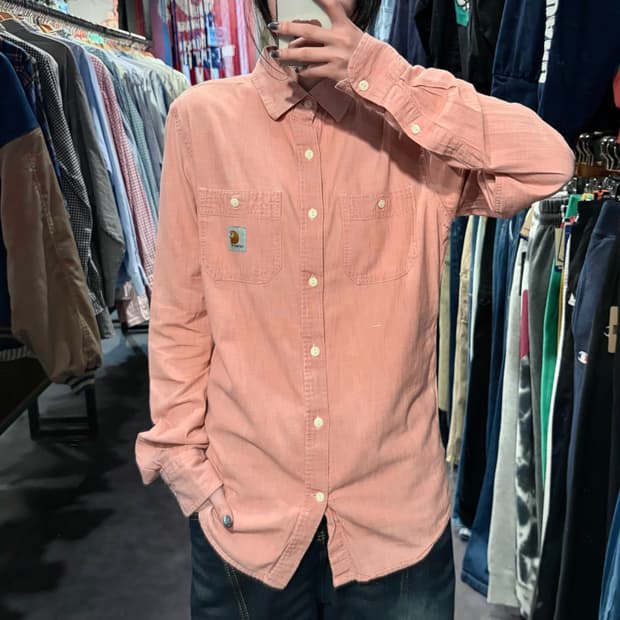 [IM] Carhartt 칼하트 린넨 셔츠 코랄 핑크